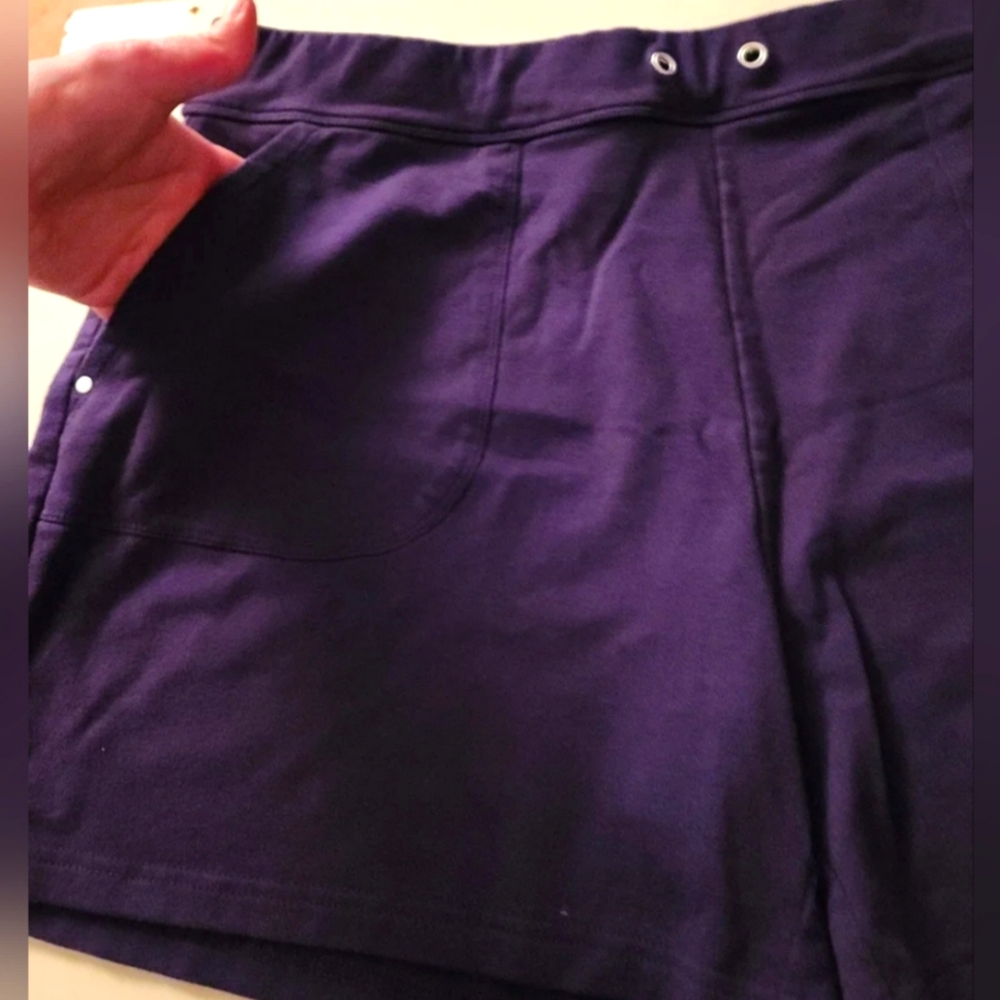 Navy Blue-Purple Shade, Bermuda, Summer Shorts, Beach Shorts, Pockets, XL - Picture 2 of 8